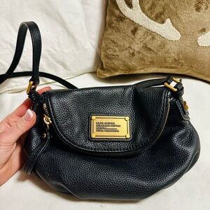 NEW Marc Jacobs Black MINI NATASHA BAG Crossbody Bag with Gold Accents